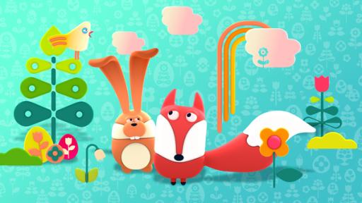 Ostern bei KiKA: Grafik mit Osterhase, Fuchs und Ostereiern