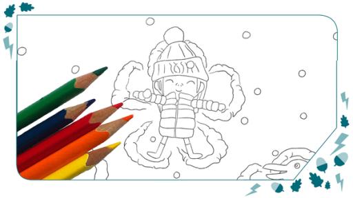 Teaser Ausmalbild "Schneeengel" | Rechte: /KiKA Male den Schneeengel bunt aus!