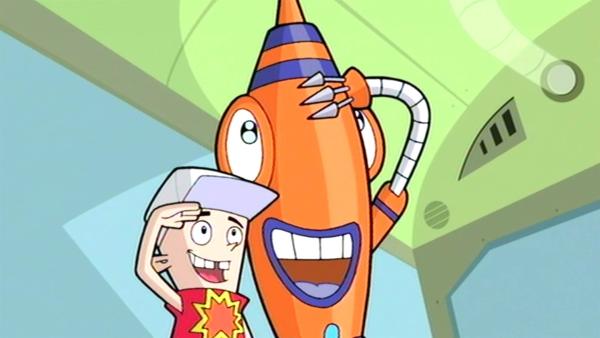 Um der Strafgebühr für zu lang ausgeliehene Bücher in der Bibliothek zu entgehen, wollen Vinnie und Rocket in die Vergangenehit reisen.