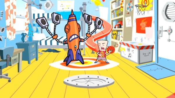 Rocket und Vinnie beim Aufräumen.