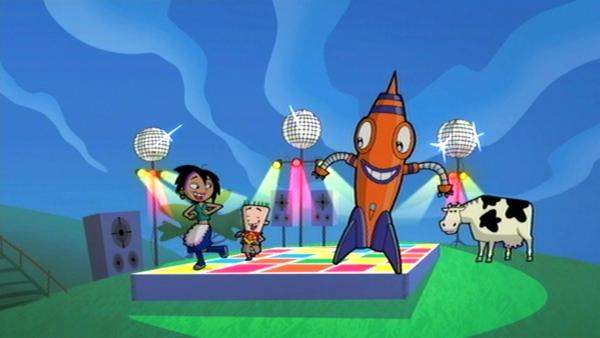 Maya, Vinnie und Rocket tanzen auf der Kuhdisco.