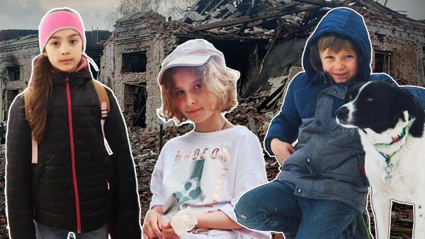 Arina, Taisiya und Luch leben in der Ukraine. Ihr Leben ist durch den Krieg schwierig und gefährlich geworden.