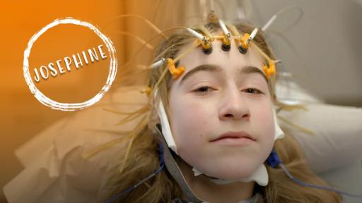 Josephine und das Gewitter im Kopf | Rechte: hr Josephine mit Elektroden am Kopf