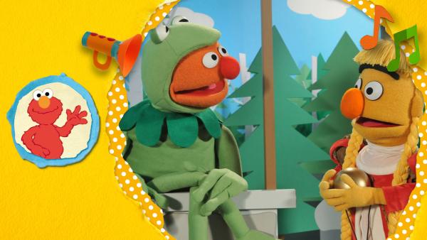 Sing mit Ernie und Bert ein Lied zum Märchen "Der Froschkönig".