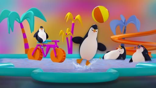 Pinguine im Spaßbad