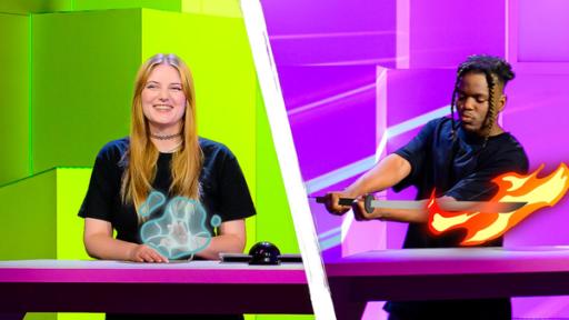 Tanja vs. Sergio Battle 15 | Rechte: ZDF / Flow Media "Tanoshii": Tanja und Sergio stehen im "Tanoshii"-Studio.