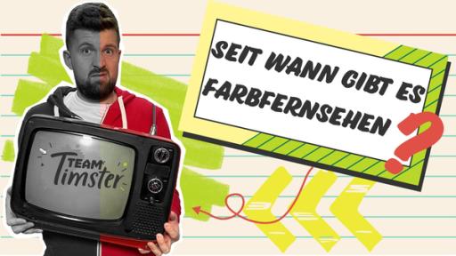 Rechte: KiKA Tim klärt die Frage, seit wann es das Farbfernsehen gibt.