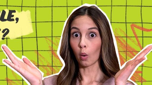 Rechte: KiKA Soraya hält ihre Hände fragend in die Höhe. Links neben ihr ist eine Lupe mit dem Google-Logo. Links daneben ist ein Hund und eine Katze. Unter den beiden ist ein Computer mit Gesicht, der rechnet. Über dem ganzen Bild ist eine Tafel mit dem Text: Woher weiß Google, was mir gefällt?
