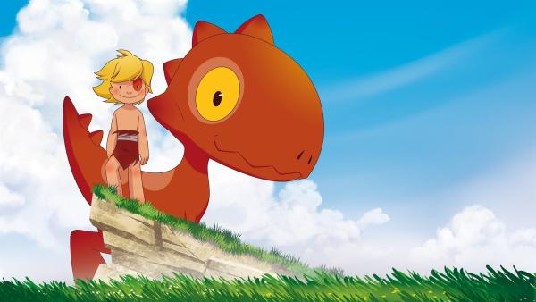 Tib und mit seinem T-Rex Freund Tumtum