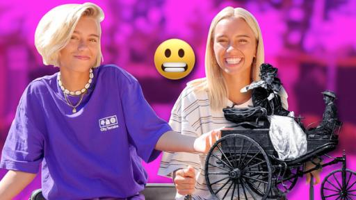 Das Auto - Vom Oldtimer zum Elektroauto | Rechte: SWR Das Auto - Vom Oldtimer zum Elektroauto, Lena und Lisa auf den Spuren des Automobils