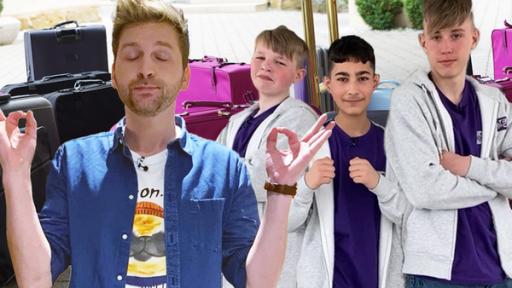 Triple Clash: Koffer Challenge im Luxushotel | Rechte: SWR Ben, Enes und Torben gegen Johannes im Wellnesshotel
