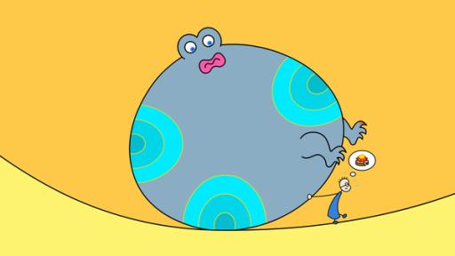 Tom rollt einen großen, runden Frosch | Rechte: SWR Tom rollt einen großen, runden Frosch