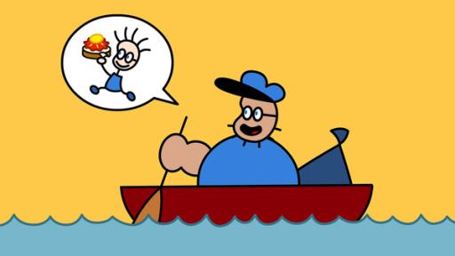 Toms Papa sitzt in einem Ruderboot auf dem Wasser und denkt an seinen Sohn | Rechte: SWR Toms Papa sitzt in einem Ruderboot auf dem Wasser und denkt an seinen Sohn