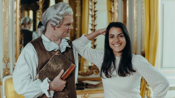 Goethe und Clarissa sind begeistert | Rechte: KiKA/Sabine Finger