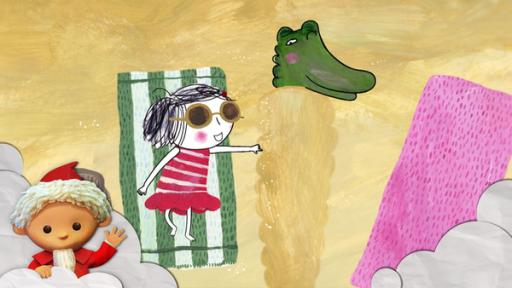Unser Sandmännchen vom 14.05.2025, Rita und das Krokodil: Am Strand | Rechte: rbb Rita und das Krokodil: Am Strand; Quelle: rbb