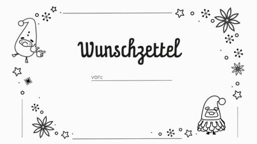 Wunschzettel | Rechte: KiKA KiKA-Wunschzettel zum Ausdrucken, Ausschneiden und Ausmalen