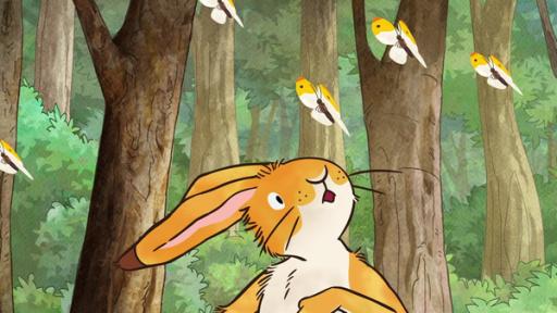 Rechte: KiKA/SLR Productions Australia Pty.Ltd./Scrawl Studios Pte Ltd./hr/ARD Der kleine Hase wundert sich über all die Schmetterlinge um ihn herum.