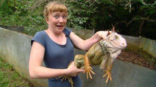 Warumt nickt der Leguan? | Paula mit einem 1,5 Meter langen Leguan.