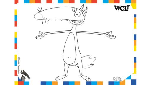 Wolf | Rechte: KiKA/Samka Productions Ausmalbild