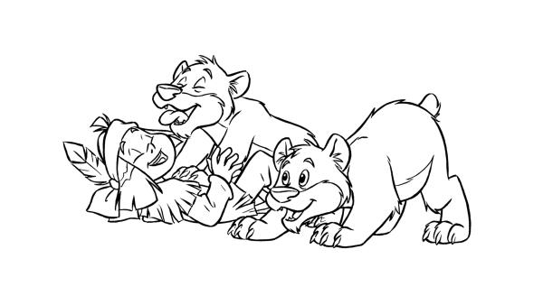 Yakari spielt mit den Bärenkindern.
