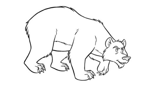 Grizzlybär | Rechte: Storimages – 2 Minutes – Belvision (© Derib + Job – Le Lombard ) Ausmalbild Grizzlybär