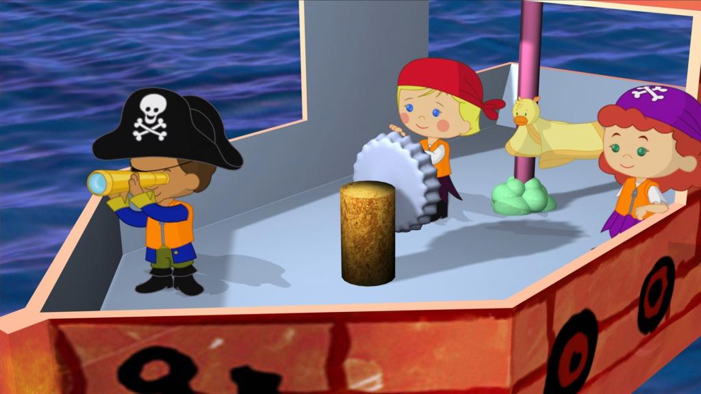 Käpt’n Zoé (Mitte) mit ihren Freunden Hamid und Tanja – diesmal als Piraten verkleidet.